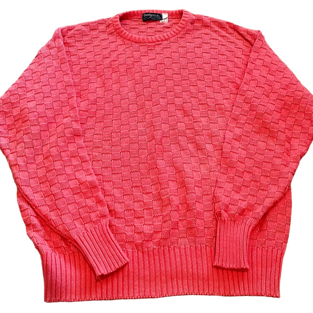 Vintage Burberry Woven Coral Sweater